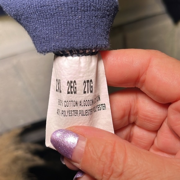 Fruit of the loom dark blue hooded pull over sweatshirt size 2XL - Picture 4 of 8